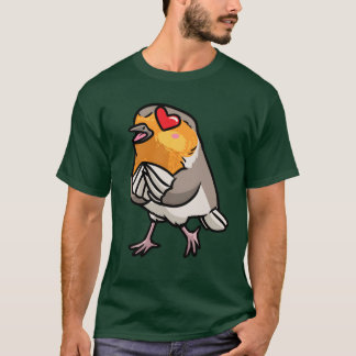 Camiseta Europeo Robin Bird In Love Kawaii Emoticon