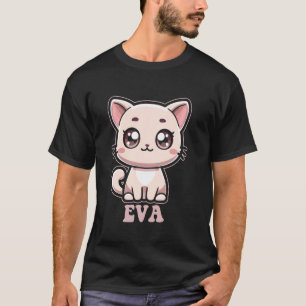 Camiseta Eva Cute Kitty Cat Design para Chicas Nombre Eva