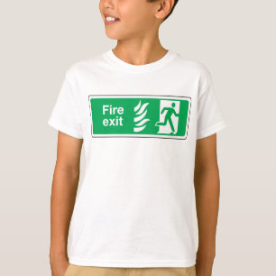 Camiseta Evacuación de emergencia del Rótulo de seguridad d
