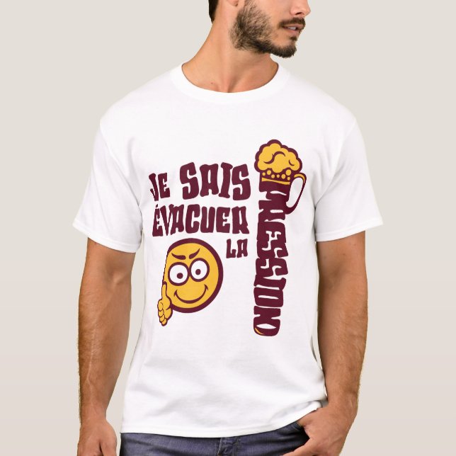 Camiseta evacuer pression biere alcool humour (Anverso)
