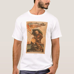 Camiseta Evangeline hermoso "pescador solitario " del arroz