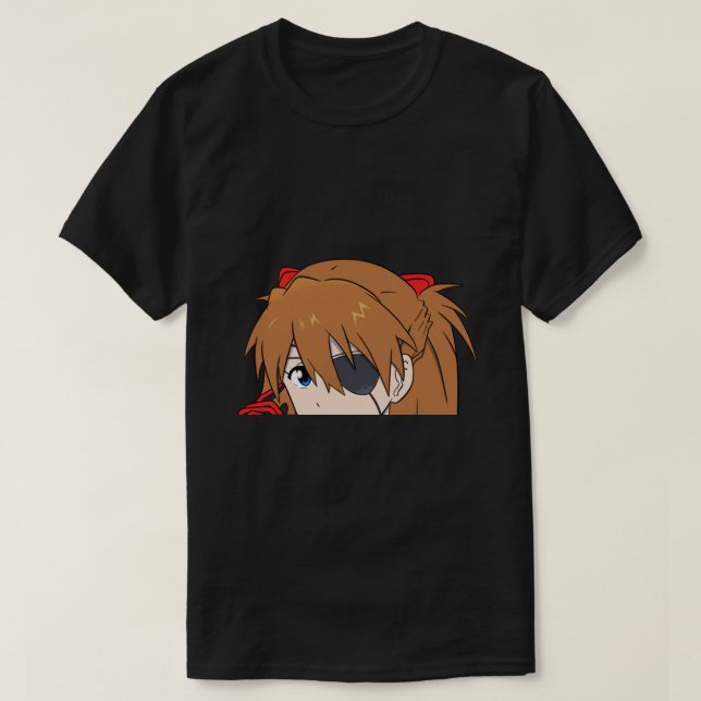 Camiseta Evangelion Asuka Langley Anime Peeker Pegatina Sti (Diseño del anverso)