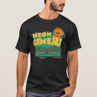 Camiseta Evangelion del Génesis Neón Se Encuentra Con Garfi