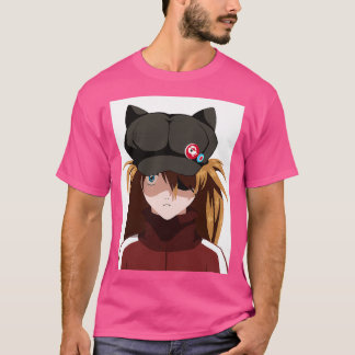 Camiseta Evangelion Q Gorra negro de Asuka