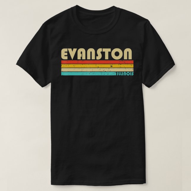 Camiseta EVANSTON IL ILLINOIS Funny City Home Roots Retro 7 (Diseño del anverso)
