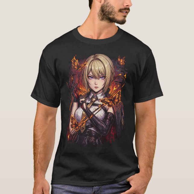 Camiseta Evelyn Chevalier ZZZ Retratos de Tethers Ardiendo  (Anverso)