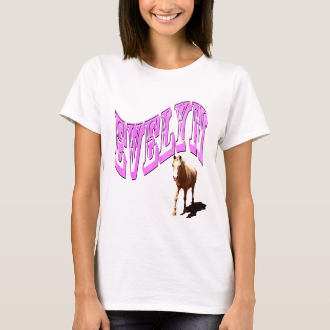 Camiseta Evelyn, Logo De Nombre, Con Caballo, (Anverso)