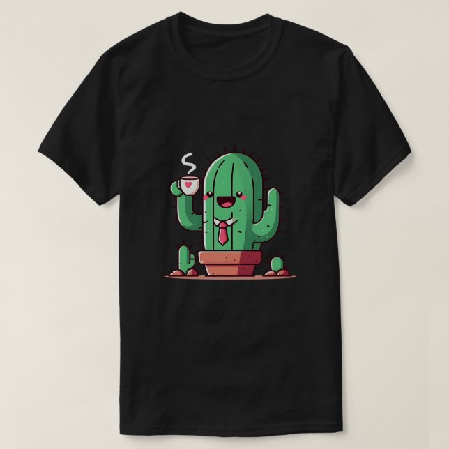 Camiseta Even cacti drink coffee (Diseño del anverso)
