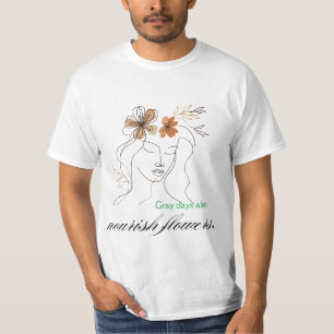 Camiseta Even gray days bloom – Boho floral art for emotion