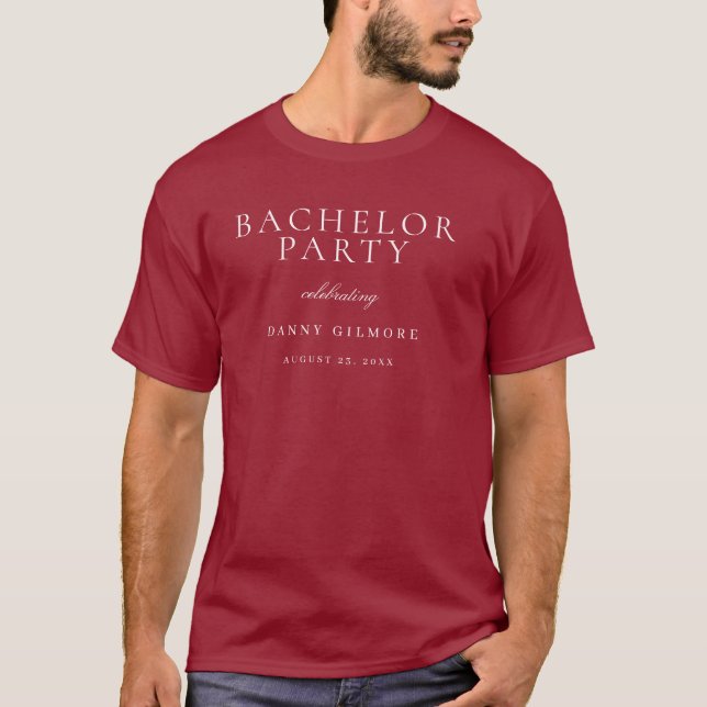 Camiseta Evento clásico de fiesta de soltero para hombres e (Anverso)