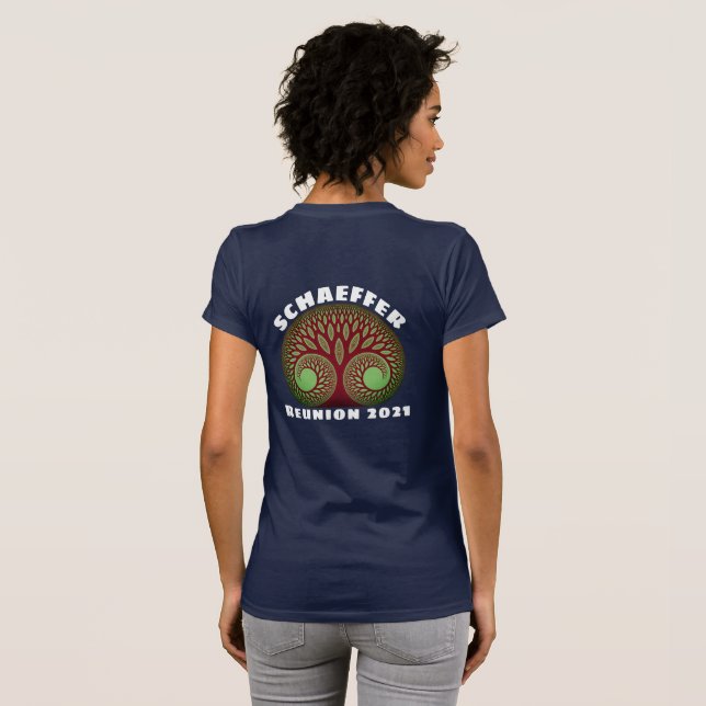 Camiseta Evento de árbol de familia fractal o reunión (Reverso completo)