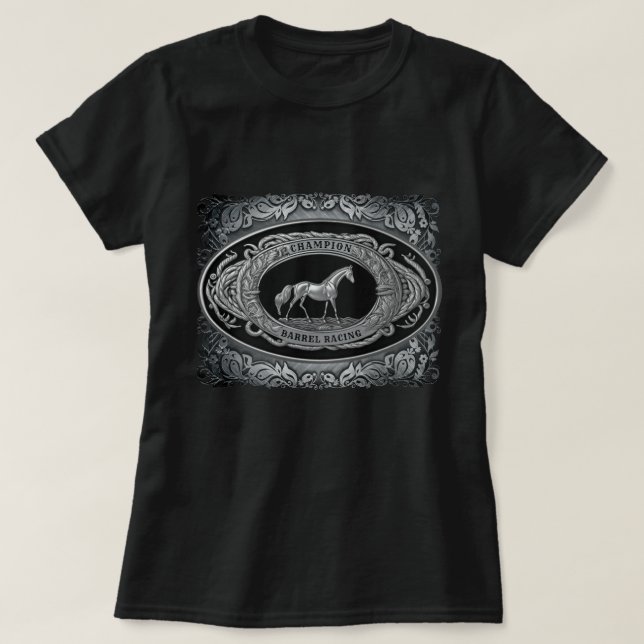Camiseta Evento de Carreras de rodeo de barril de campeón d (Diseño del anverso)