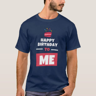 Camiseta Evento de cumpleaños del pastel rojo y azul