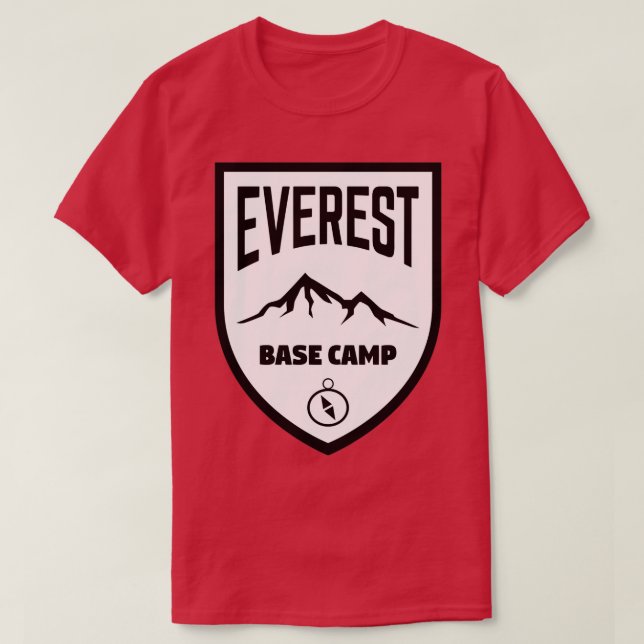 Camiseta Everest Base Camp Shield Black and White Classic T (Diseño del anverso)