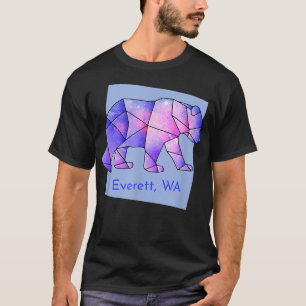 Camiseta Everett WA Galaxy Bear Resumen Animal Geométrico