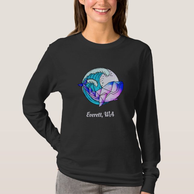 Camiseta Everett Wa Japonés Paint Geometric Orca Killer Wh (Anverso)