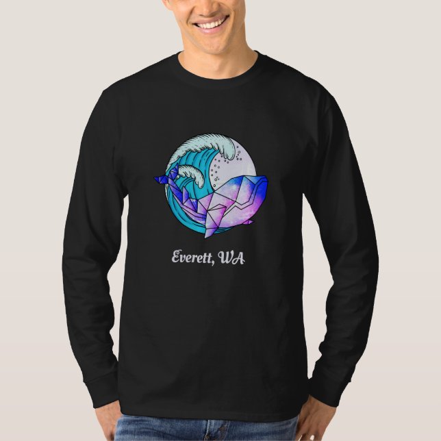 Camiseta Everett Wa Japonés Paint Geometric Orca Killer Wh (Anverso)