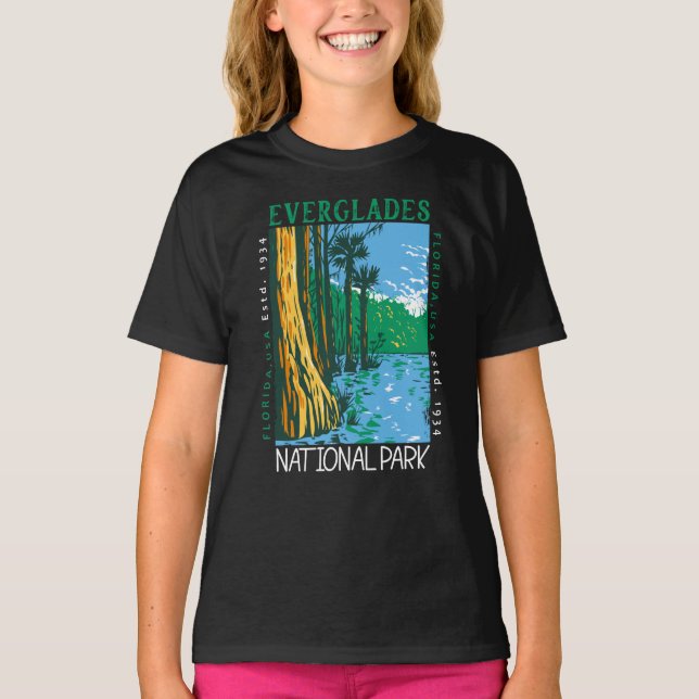 Camiseta Everglades Parque Nacional Florida Retro con probl (Anverso)