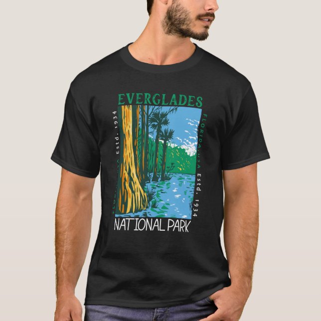 Camiseta Everglades Parque Nacional Florida Retro con probl (Anverso)