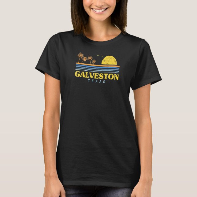 Camiseta Evergreen Sunset Galveston Beach Texas Beach (Anverso)