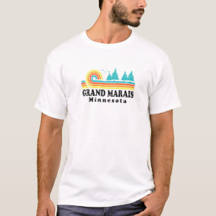 Camiseta Evergreen Sunset Grand Marais Forest Minnesota Woo
