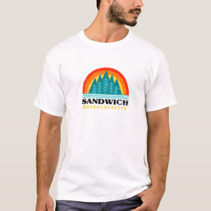 Camiseta Evergreen Sunset Sandwich Forest Massachusetts Woo