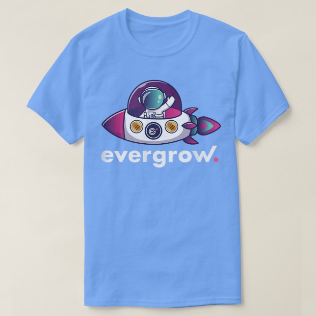 Camiseta Evergrew Coin Crypto Astronauta Rocket  (Diseño del anverso)
