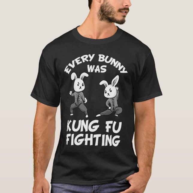 Camiseta Every Bunny Was Kung Fu Fighting  For Boys Kids (Anverso)