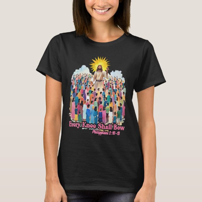 Camiseta Every Knee Shall Bow Christian Easter Day  (Anverso)