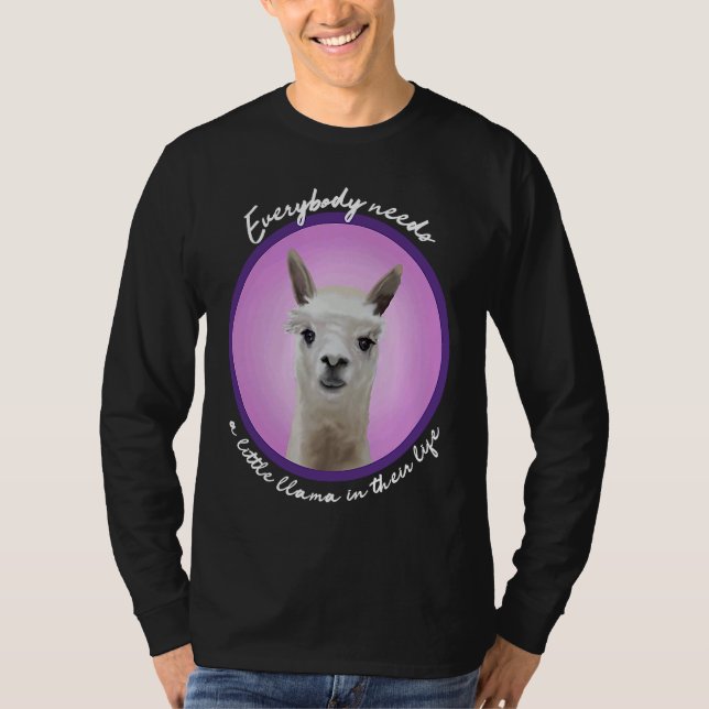 Camiseta Everybody needs a little llama cute fuzzy alpaca v (Anverso)