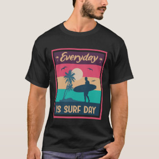 Camiseta Everyday Is Surf Day Retro Sunset Ocean Lovers