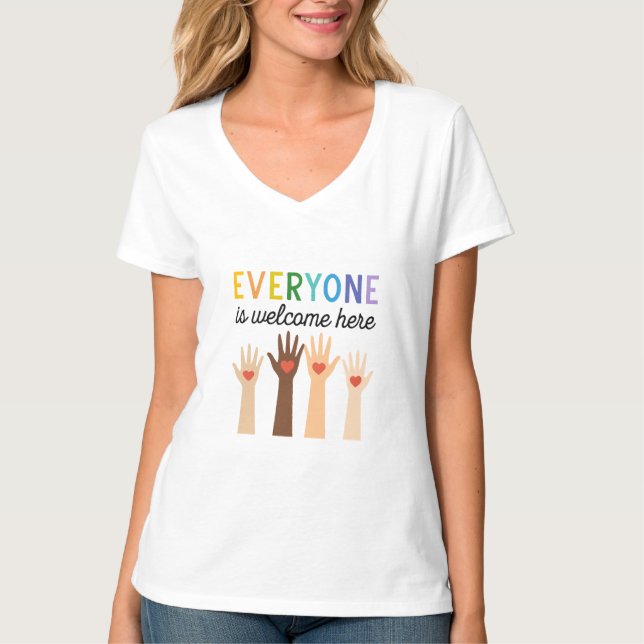 Camiseta Everyone Is Welcome Here – Diversity & Inclusion  (Anverso)