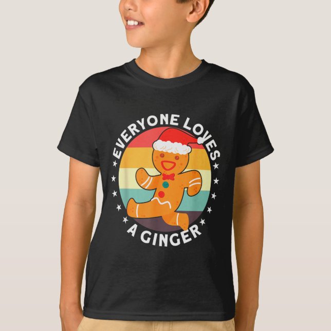 Camiseta Everyone Loves A Ginger Tee Redhead Gingerbread Ch (Anverso)