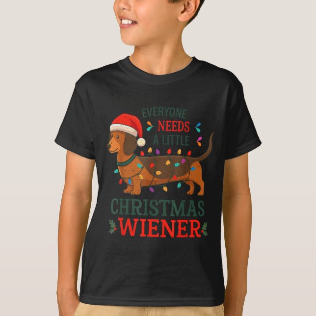 Camiseta Everyone Need Weiner Dog Christmas Dachshund Pajam (Anverso)