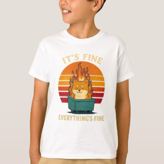 Camiseta Everything’s Fine – Calm in Chaos Meme Art