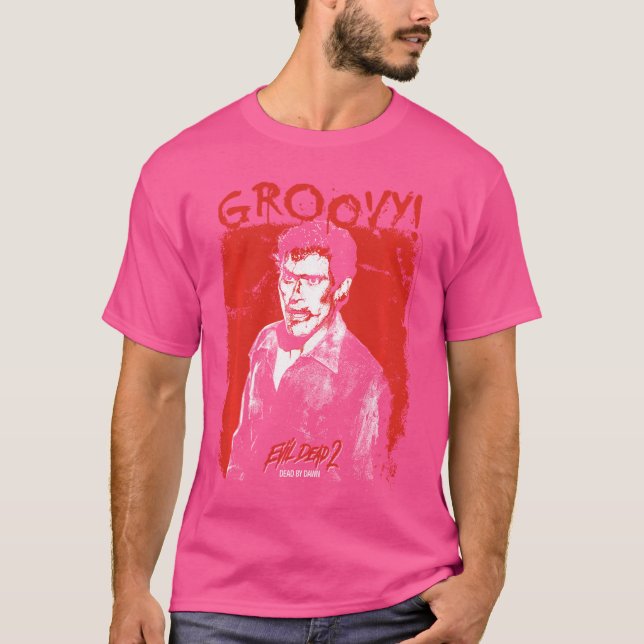 Camiseta Evil Dead 2 Ash Williams Sangriento Groovy Terror  (Anverso)