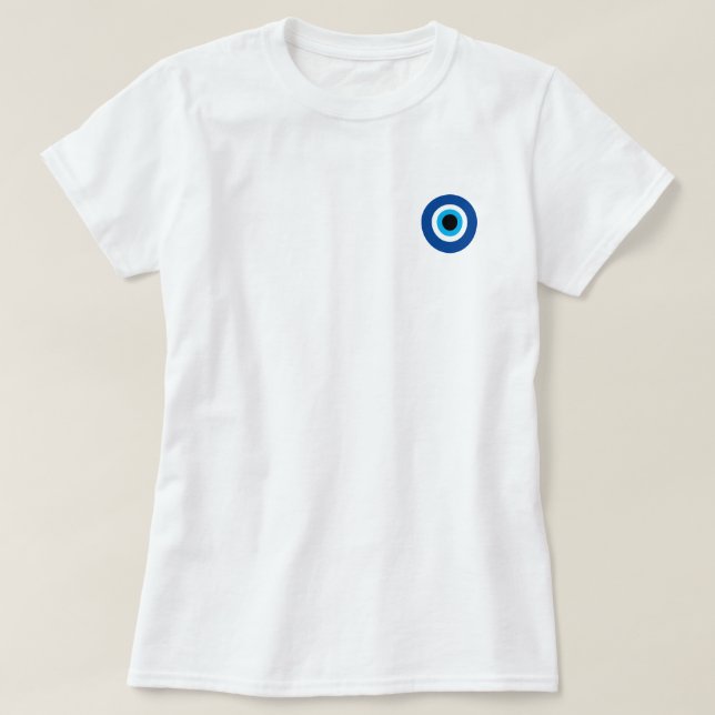 Camiseta Evil Eye Nazar Blue Mati para mujeres (Diseño del anverso)