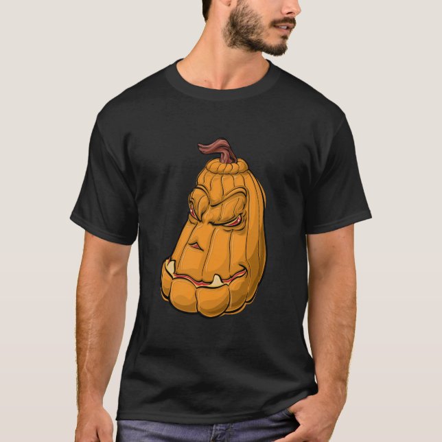 Camiseta "Evil Grin Pumpkin – Halloween Cartoon Monster" (Anverso)