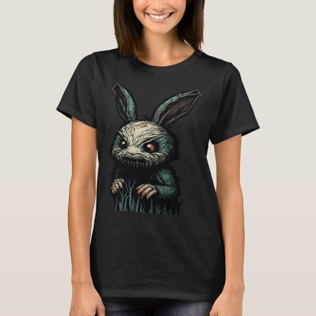 Camiseta Evil Horror Bunny Nightmare Scary Terrifying Hallo (Anverso)