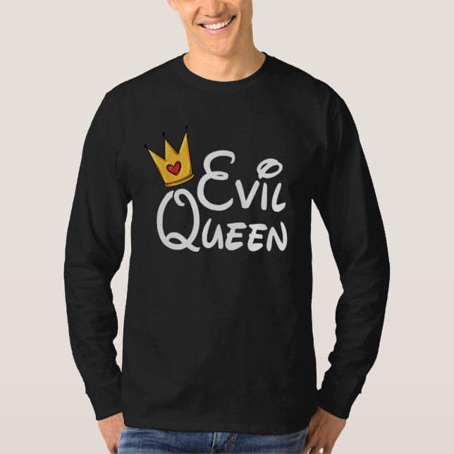 Camiseta Evil Queen With Crown Black Halloween Costume Funn (Anverso)
