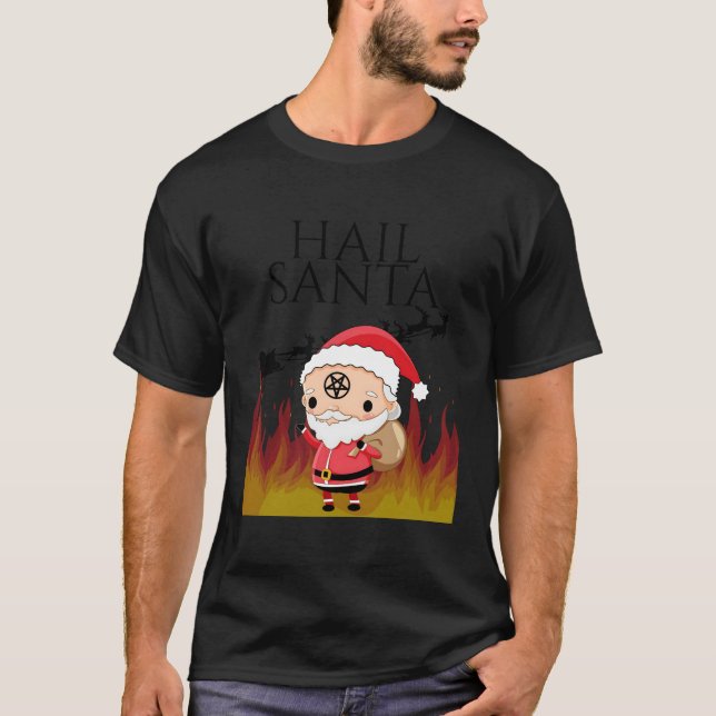 Camiseta Evil Santa Hail Santa Occult Para Navidades (Anverso)
