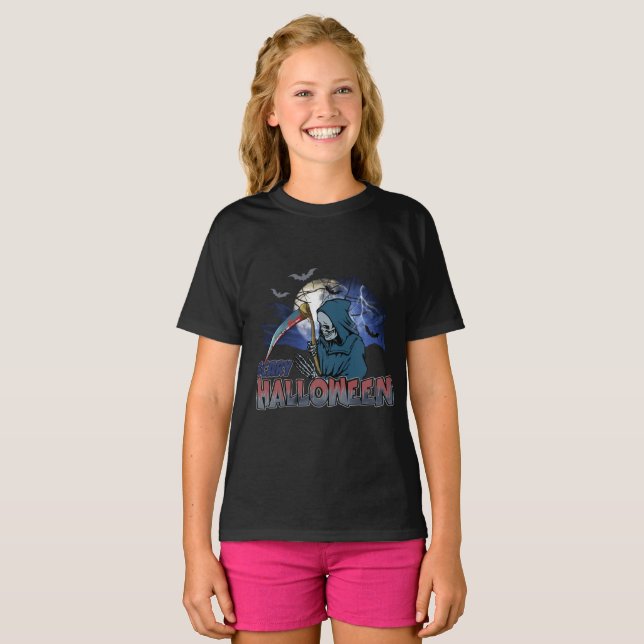 Camiseta Evil Skeleton In Scary Dark Night Halloween (Anverso completo)