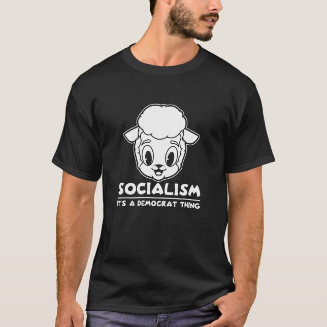 Camiseta Evitar el socialismo democrático oveja República p (Anverso)