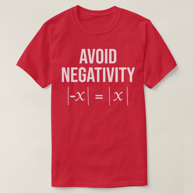 Camiseta Evitar negatividad matemáticas Shirt Math Geek Reg (Diseño del anverso)