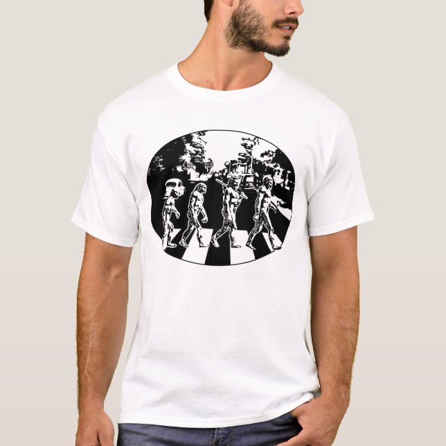 Camiseta Evolución - Abey Road Parody T-Shirt (Anverso)