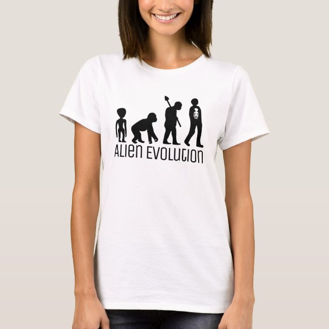 Camiseta Evolución alienígena, alienígena extraterrestre (Anverso)