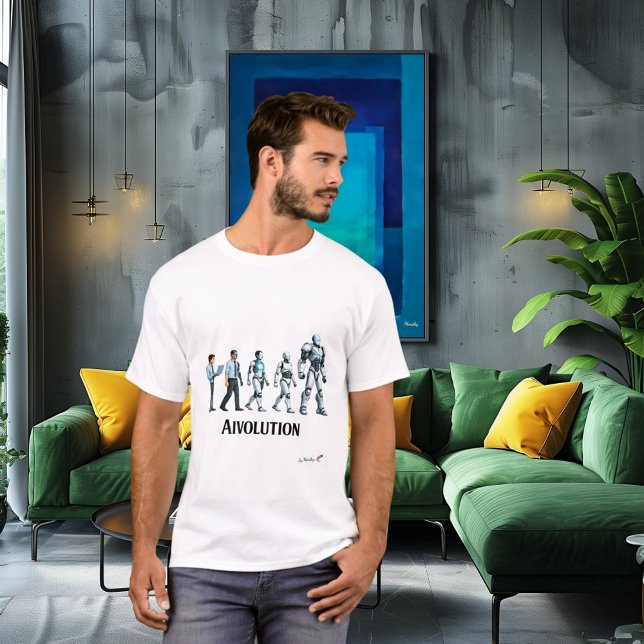 Camiseta Evolución Artificial | Diseño de Robot de IA Futur (Subido por el creador)
