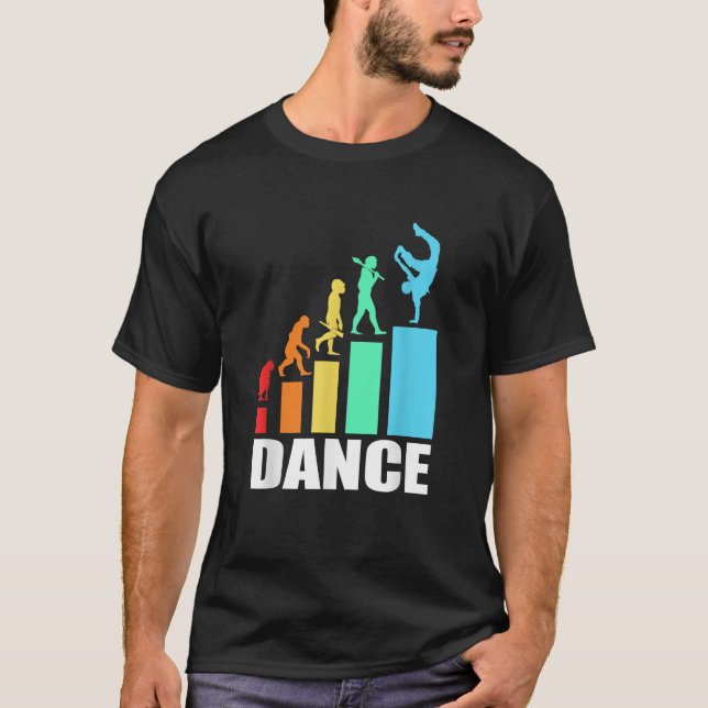 Camiseta Evolución de Break Dance Baile Retro  (Anverso)
