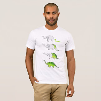 Camiseta evolución de elefantes a los dinosaurios