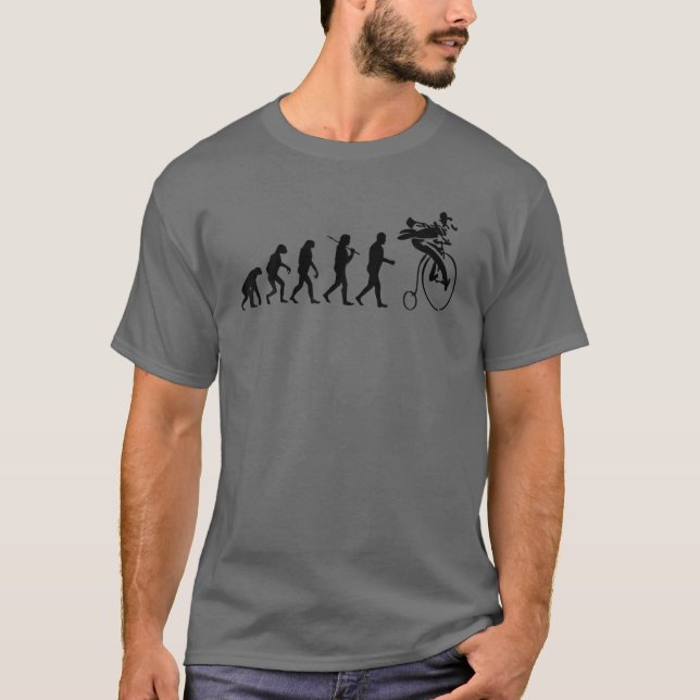 Camiseta Evolución de estilo de bici de ruedas (Anverso)